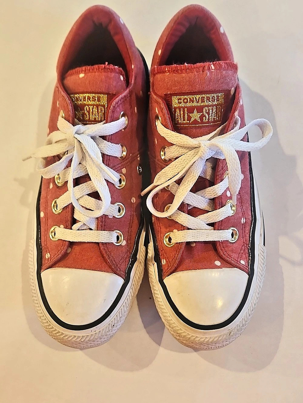 Converse Chuck Taylor All Star Polka Dot Sneakers Red & White US 5